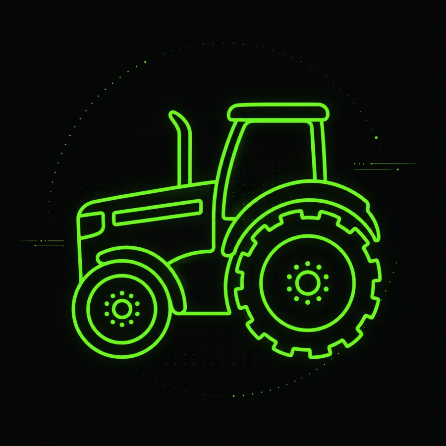 Neon tractor illustration